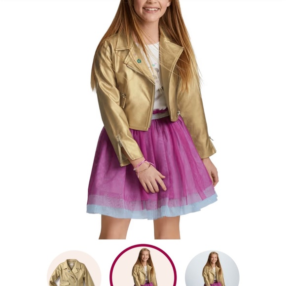 Gold Moto Jacket for Girls- American Girl - Picture 2 of 8